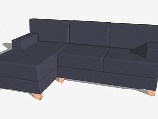 黑色沙发扶手椅SU模型下载_sketchup草图大师SKP模型