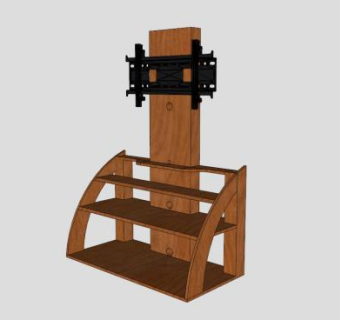 贴墙的电视柜SU模型下载_sketchup草图大师SKP模型