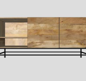 西榆树材质电视柜SU模型下载_sketchup草图大师SKP模型