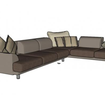 大堂家具高背沙发SU模型下载_sketchup草图大师SKP模型