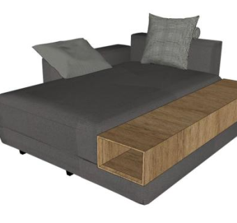 灰色沙发Trancoso椅子SU模型下载_sketchup草图大师SKP模型