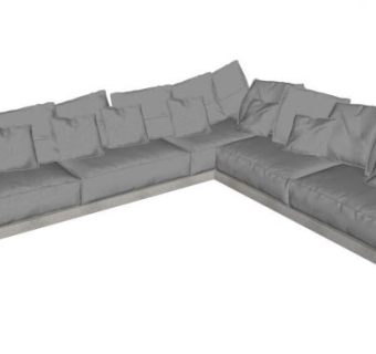 灰色沙发L米诺蒂SU模型下载_sketchup草图大师SKP模型