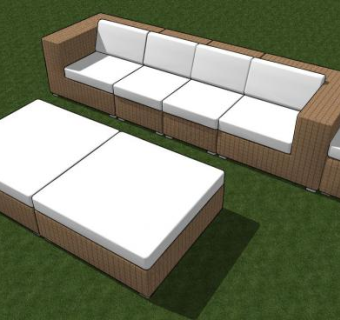 休闲沙发花园沙发套SU模型下载_sketchup草图大师SKP模型