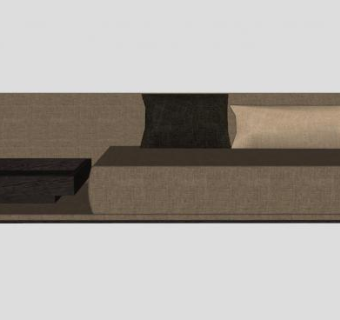 布艺沙发米色多人沙发SU模型下载_sketchup草图大师SKP模型