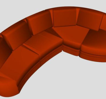 现代红色模块化沙发SU模型下载_sketchup草图大师SKP模型