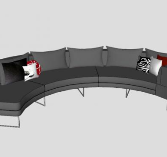 圆形沙发家具沙发SU模型下载_sketchup草图大师SKP模型