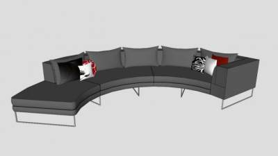 圆形沙发家具沙发SU模型下载_sketchup草图大师SKP模型