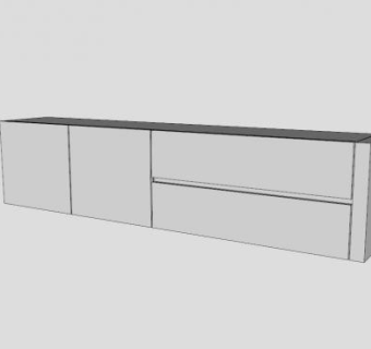 长方形电视架SU模型下载_sketchup草图大师SKP模型