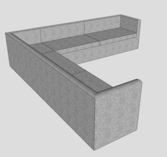 灰色沙发U型沙发SU模型下载_sketchup草图大师SKP模型