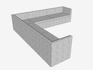 灰色沙发U型沙发SU模型下载_sketchup草图大师SKP模型