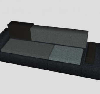 黑色沙发低地沙发SU模型下载_sketchup草图大师SKP模型