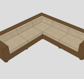 棕色现代沙发低角沙发SU模型下载_sketchup草图大师SKP模型