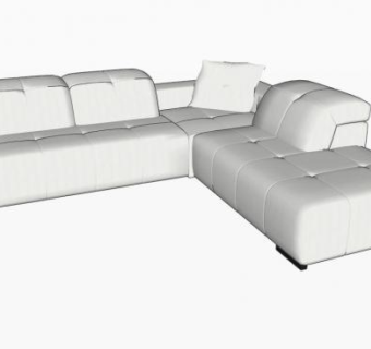 白色简欧沙发纳图兹SU模型下载_sketchup草图大师SKP模型