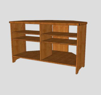 宜家简约木质电视柜SU模型下载_sketchup草图大师SKP模型