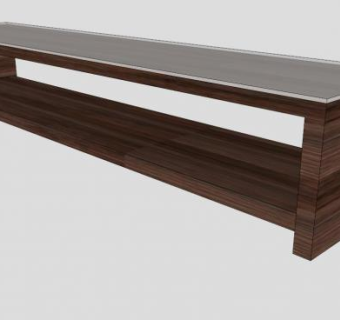 棕色长方形电视柜SU模型下载_sketchup草图大师SKP模型