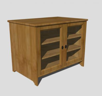 实木电视机架SU模型下载_sketchup草图大师SKP模型