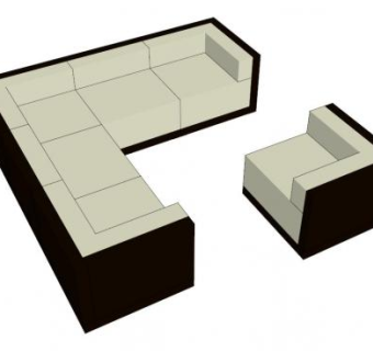 现代沙发组合沙发SU模型下载_sketchup草图大师SKP模型