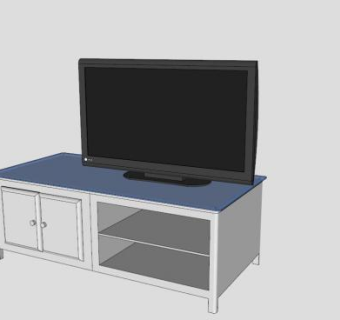 灰色电视柜SU模型下载_sketchup草图大师SKP模型