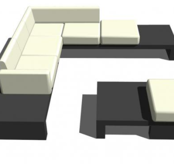 真皮沙发白色组合沙发SU模型下载_sketchup草图大师SKP模型