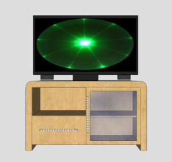 浅棕色实木电视柜SU模型下载_sketchup草图大师SKP模型