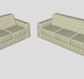 米黄色现代沙发组合沙发SU模型下载_sketchup草图大师SKP模型