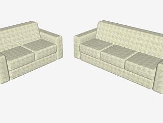 米黄色现代沙发组合沙发SU模型下载_sketchup草图大师SKP模型
