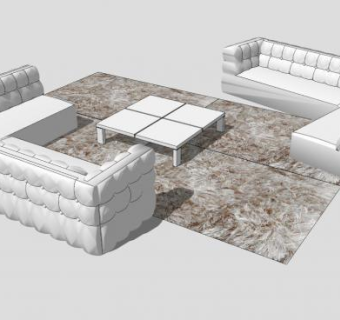 欧式白色沙发马霍兰沙发SU模型下载_sketchup草图大师SKP模型