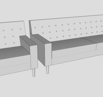 白色简欧沙发加尔卑劣沙发SU模型下载_sketchup草图大师SKP模型