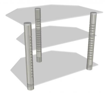 玻璃双层简约电视柜SU模型下载_sketchup草图大师SKP模型