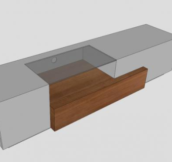 现代白漆电视柜SU模型下载_sketchup草图大师SKP模型
