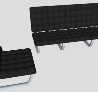 黑色组合沙发细胞沙发扶手椅SU模型下载_sketchup草图大师SKP模型