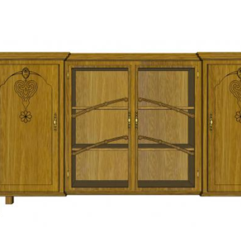 老橡树电视柜SU模型下载_sketchup草图大师SKP模型