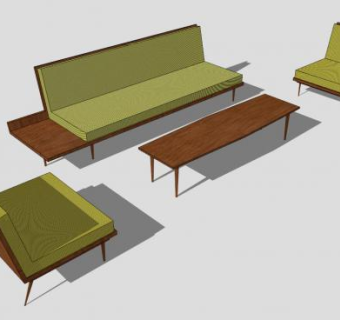客厅家具现代沙发SU模型下载_sketchup草图大师SKP模型