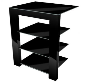 钢琴黑多层电视柜SU模型下载_sketchup草图大师SKP模型