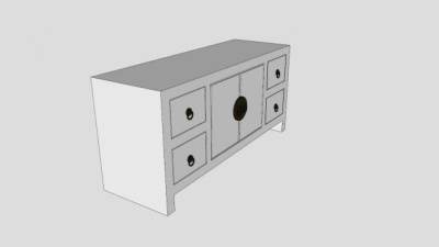 中国低柜电视柜SU模型下载_sketchup草图大师SKP模型