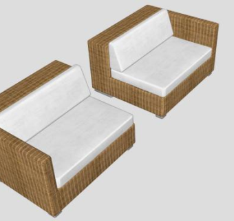 腾条沙发休息室SU模型下载_sketchup草图大师SKP模型