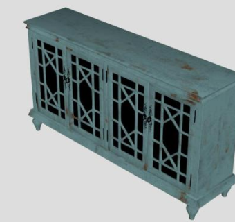 古典风格玻璃电视柜SU模型下载_sketchup草图大师SKP模型