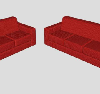 现代红色沙发SU模型下载_sketchup草图大师SKP模型