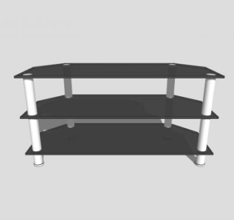 玻璃台面电视柜SU模型下载_sketchup草图大师SKP模型