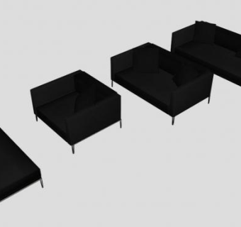 黑色沙发扶手椅土耳其沙发SU模型下载_sketchup草图大师SKP模型