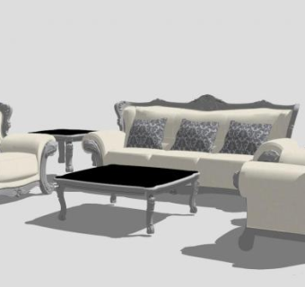 欧式经典沙发(高质量)SU模型下载_sketchup草图大师SKP模型