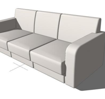 现代沙发白色沙发套SU模型下载_sketchup草图大师SKP模型