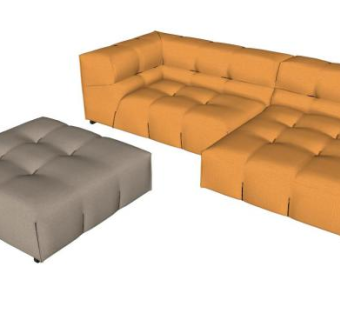 布艺沙发组合沙发床SU模型下载_sketchup草图大师SKP模型