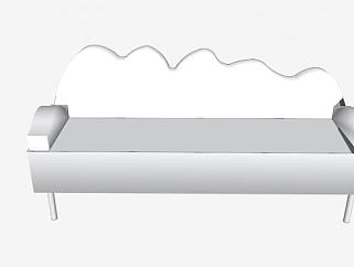 白色沙发套扶手椅SU模型下载_sketchup草图大师SKP模型