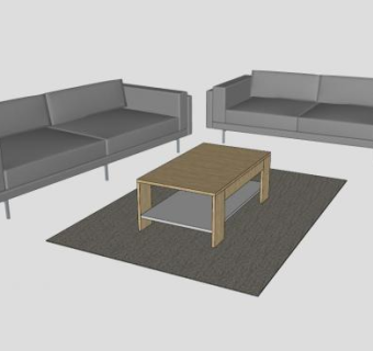 宜家灰色布艺沙发SU模型下载_sketchup草图大师SKP模型