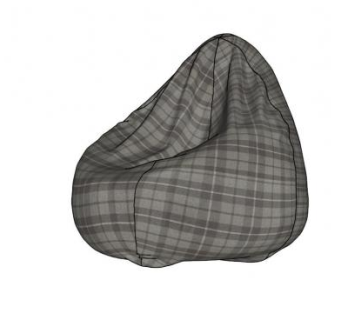 灰色格子懒人沙发SU模型下载_sketchup草图大师SKP模型