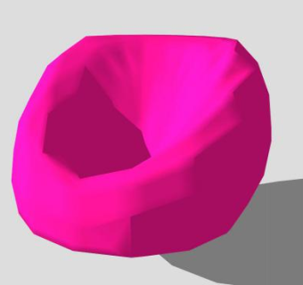 粉红色豆袋椅SU模型下载_sketchup草图大师SKP模型