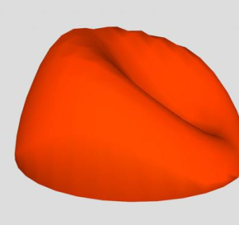 豆袋坐垫橘色懒人沙发SU模型下载_sketchup草图大师SKP模型