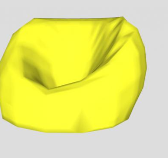 黄色豆袋椅SU模型下载_sketchup草图大师SKP模型
