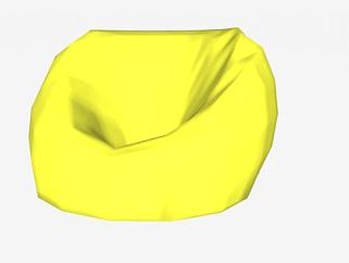 黄色豆袋椅SU模型下载_sketchup草图大师SKP模型